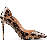 COLETER Women's 4 Inch Pumps Pointy Toe Wedding Dress Shoes Slip on Stiletto Pumps