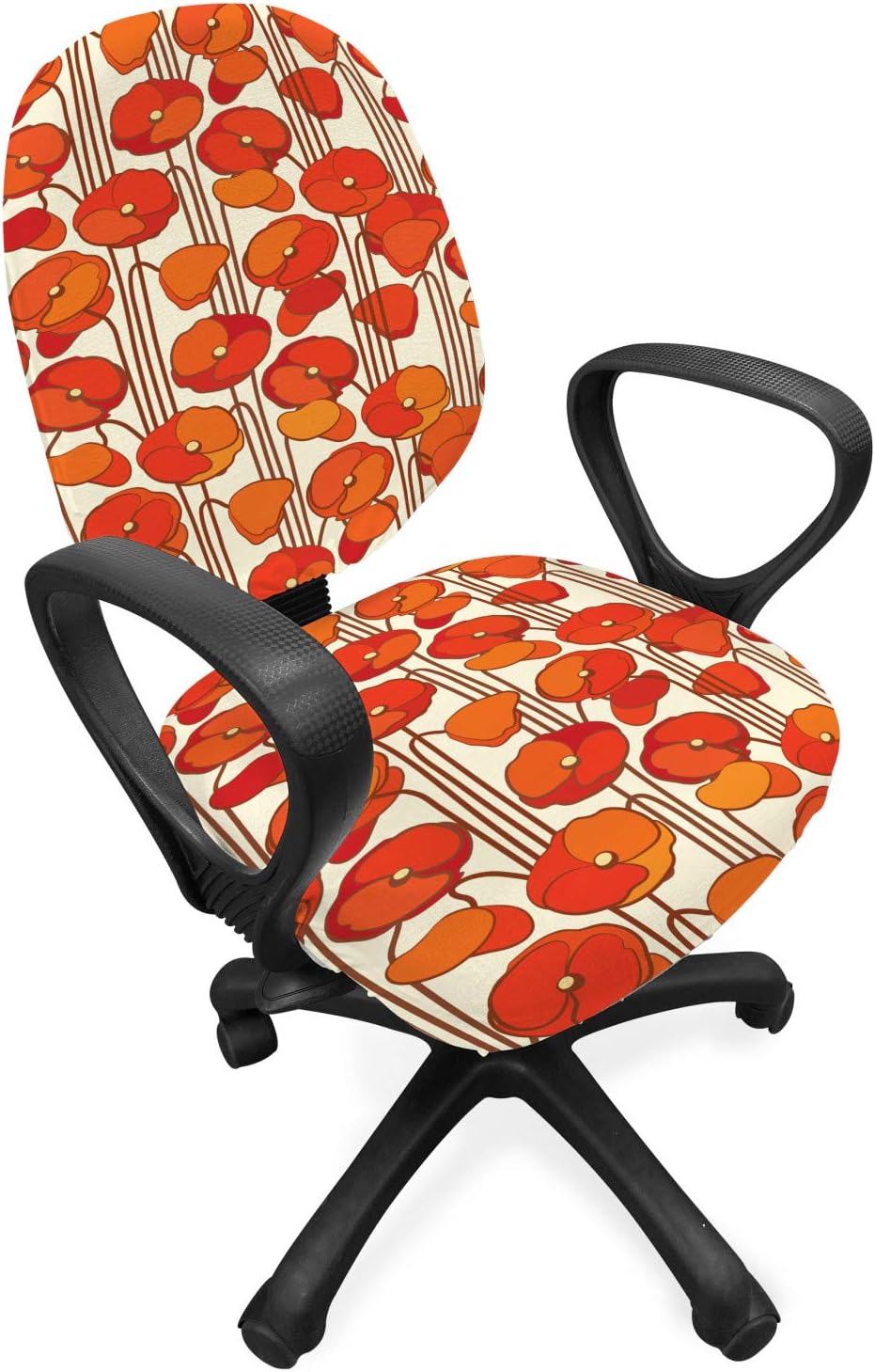 Ambesonne Floral Office Chair Slipcover, Art Nouveau Style