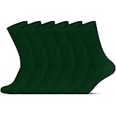 LMHCISO Mens Bamboo Rayon Dress Socks,Mid Calf,Moisture Wicking,Anti-Odor,Durable White Crew Socks for Men Size 10-13