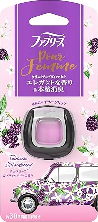 Amazon ファブリーズ 消臭芳香剤 車用 クリップ型 イージークリップ プール ファム チュベローズ ブラックベリーの香り 2ml ファブリーズ ドラッグストア
