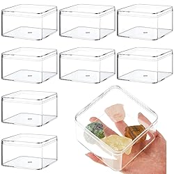 Blulu 8 Pieces Clear Acrylic Plastic Jewelry Box