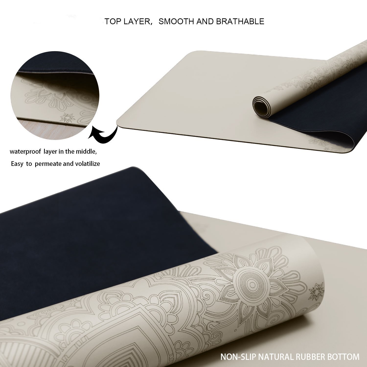 Yoga Mat,4.5mm Thick Yoga Mats Eco and Body Friendly Sweat Grip Non-Slip With Carrying Yoga Mat Bag-Ganesha