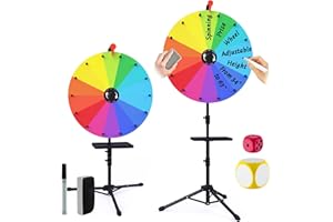 XIPENGKEJI Casino Prize Wheels,24 Inch Tabletop Spinning Prize Wheel, Spin Doodle Game Spinner, Storable Prize Wheel Spinner with Stand, Wheel of Fortune Game, Suitable for Family Games, Party Games