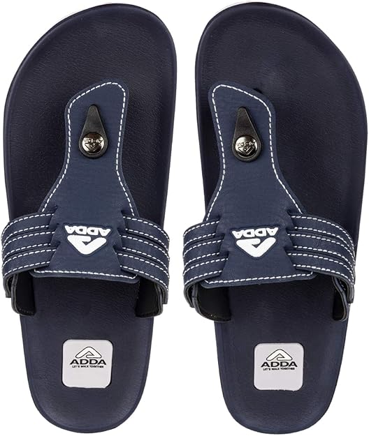 Amazon.com | ADDA NYC Men's Navy EVA, TPR Slipper Flip-Flop (UK 6) | Sandals