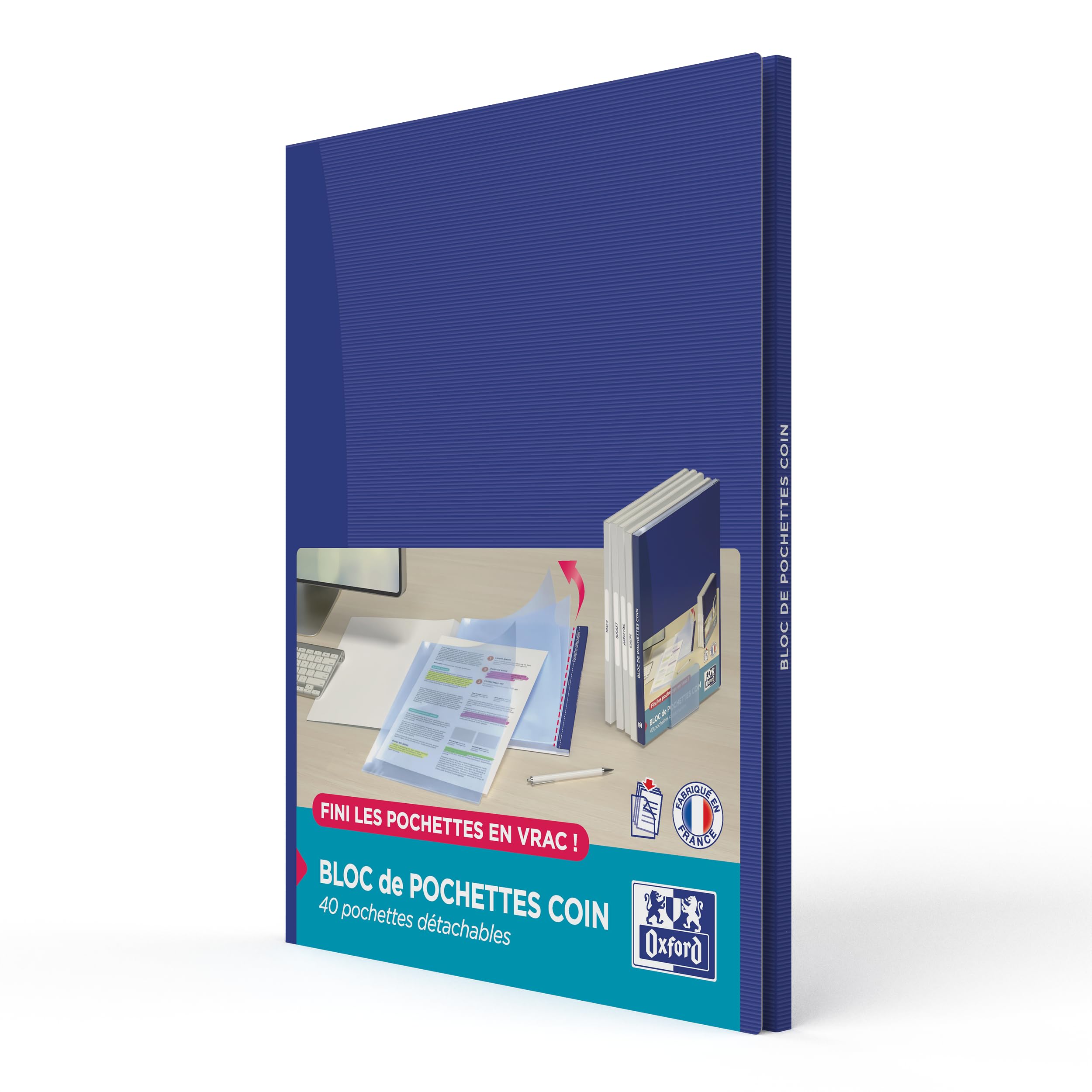 OXFORD Pad of 40 High Quality Polypropylene Sleeves 90 Micron with Protective Cover