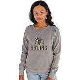 Blue 84 NHL womens Nhl Officially Licensed Women's Crewneck Sweatshirt Burnout Light Gray