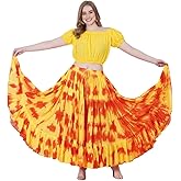 Wevez Women's 25 Yard Casual High Waist Long Maxi Skirt with Elastic Waistband Flared Cotton Skirts for Women