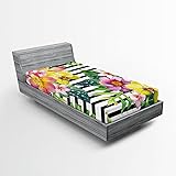 Ambesonne Floral Fitted Sheet, Bouquet with Lily