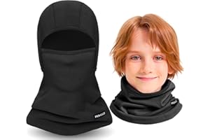HAVCCDI Kids Ski Mask Balaclava, Winter Fleece Full Face Mask Neck Warmer for Boys Girls in Cold Weather Skiing Cycling