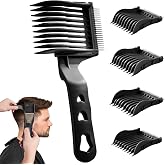 TMJUU 4-in-1 Detachable Fade Comb Set | Easy Clip-on Barber Comb for Men&rsquo;s Fade, Fade Comb, for Home &amp; Salon Use, Fits All Shears &amp; Styling Tools, Black