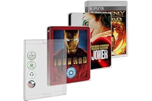 MALKO Protective Case, 100 Pack Steelbook Protector Sleeves. Compatible with Blu-Ray, 4K, PS3, PS4, PS5, Arrow Video & Criterion Collection. Recyclable, Clear Spine, Secure Locking Tabs