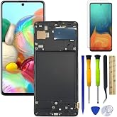 LCD Display Touch Screen Digitizer Assembly with Frame Replacement for Samsung Galaxy A71 4G SM-A715F, SM-A715F/DS, SM-A715F/DSN 6.7"+Tools (NOT for A71 5G)