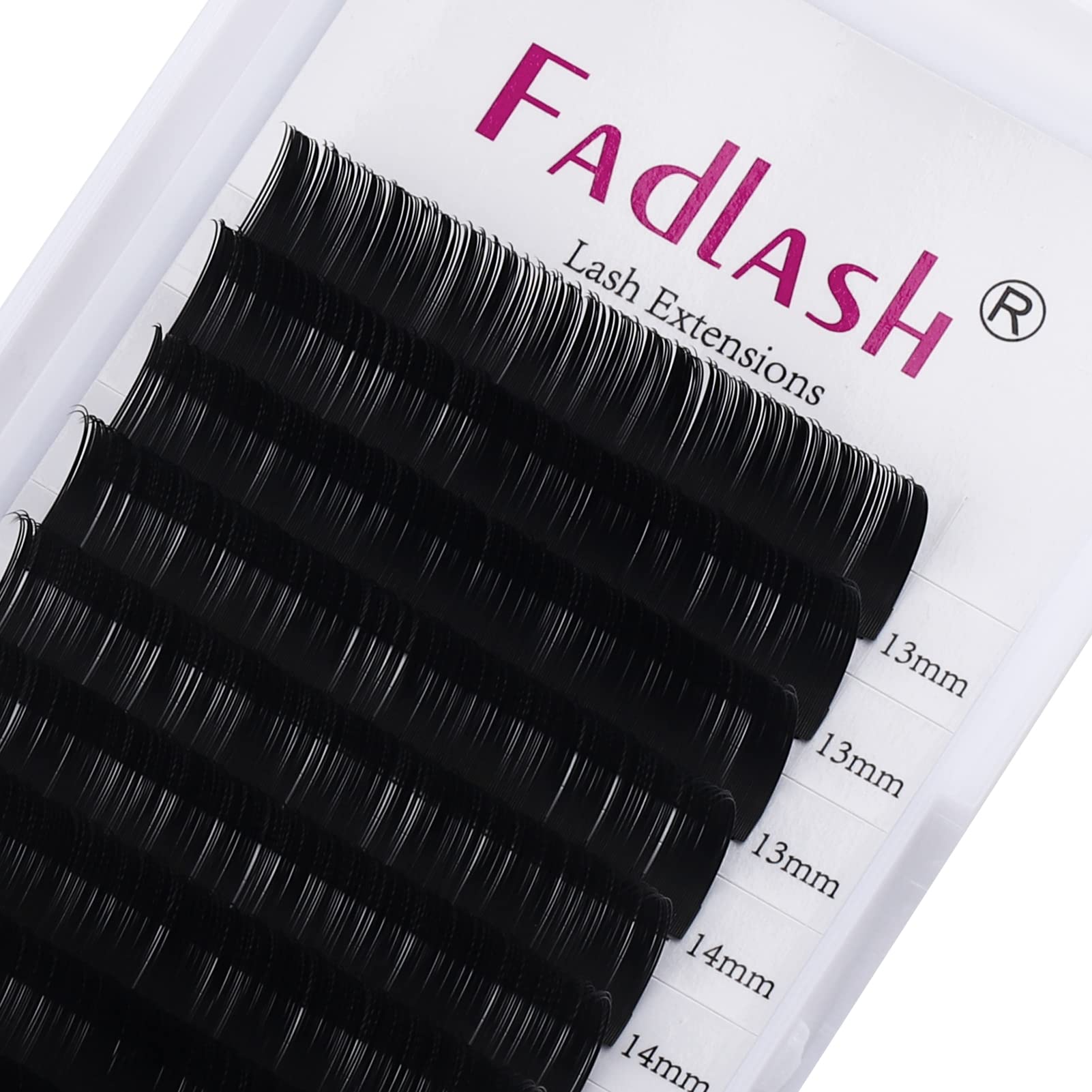FADLASH Individual Classic 1:1 Eyelash Extension 0.20mm D Curl 13-16mm Mixed Tray Matte Black Professional Classic Individual Lashes