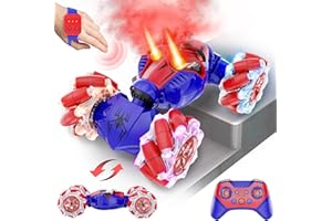 SHXYKZ Spider Gesture Sensing RC Stunt Car with Spray, Boys Toys Age 5-12 Year Old, 4WD 360° Rotating Remote Control 2.4Ghz Hand Controlled Car with Light & Music, Birthday Gifts for Kids Age 6 7 8 9 10 11