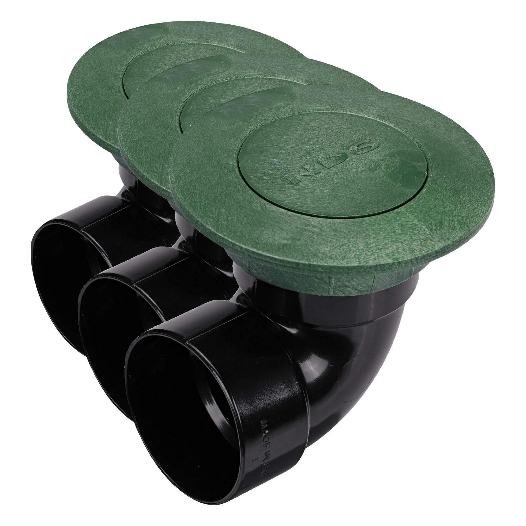 NDS 322G* Pop-Up Drainage Emitter Green | 3-Inch Pipe Compatible | With Elbow | Prevents Clogging | Pack of 3 Image