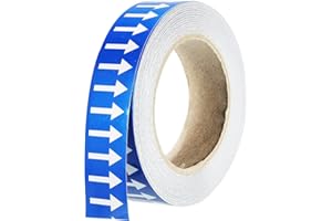 PATIKIL White on Blue Color Arrow Tape Vinyl Stickers Arrow Labels 30mm/1.2" for Pipe Markers, 1 Roll