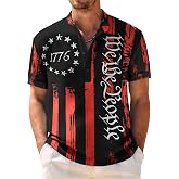 COOFANDY Men's Casual Henley Shirt Band Collar Short Sleeve Shirt Summer Beach Hippie T-Shirt