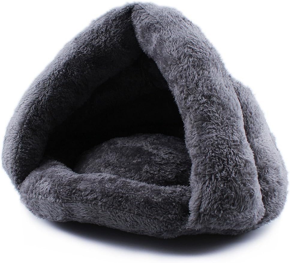 UMALL Cuddly Cave for Cat Indoor Cat House Warming Cushion Mats (Grey)