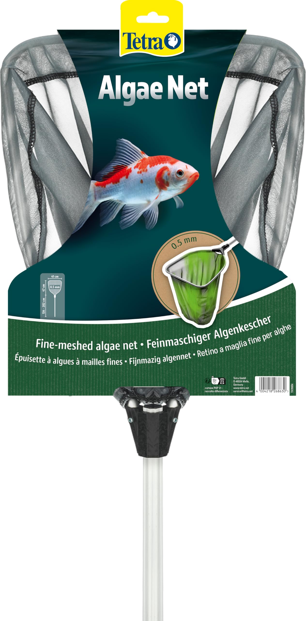 Tetra Algae Net Fine Mesh Pond Landing Net with Telescopic Handle for Removing Dirt in Garden Pond