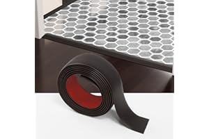Greymond Floor Transition Strip - Self-Adhesive PVC Trim for Carpet to Flooring, Threshold Gap Cover (10ft x 1.97in, Black Walnut)