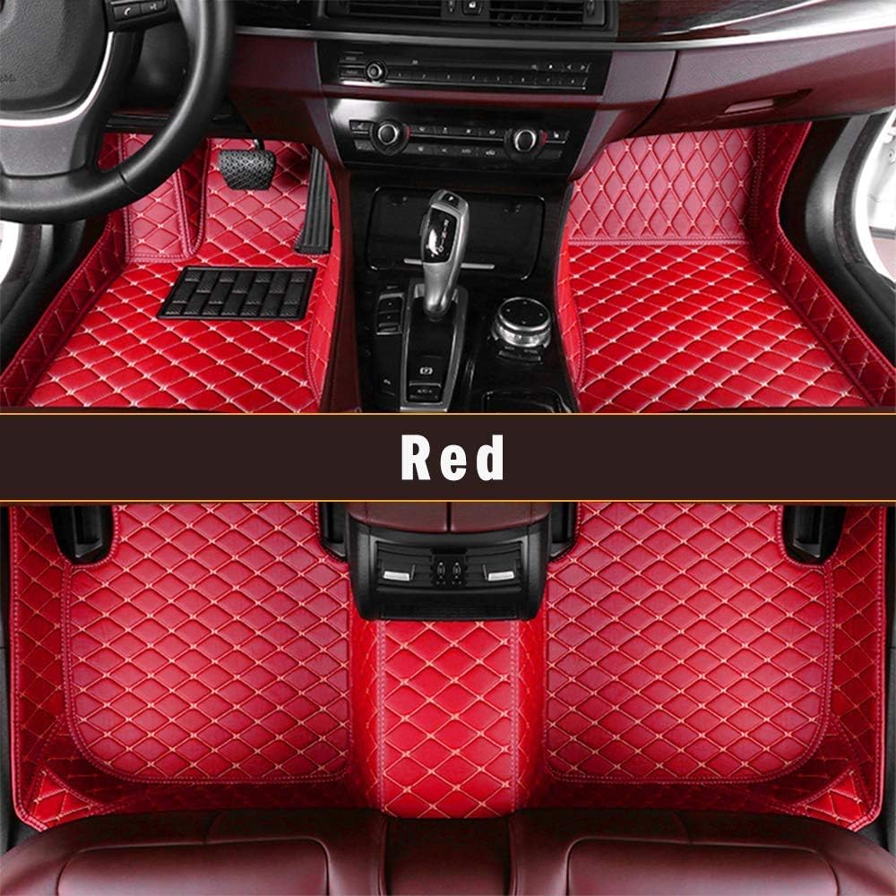 Longzhimei Custom Car Floor Mats for Land Rover Range Rover Sport 5-Seats 2014-2019 Car Interior Accessories Full Covered Leather Front & Rear Waterproof Car Carpet FloorLiner Floor Mat Red