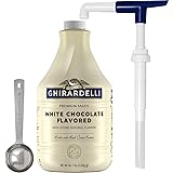 Ghirardelli White Chocolate Flavored Sauce 87.3 Ounce with Ghirardelli Pump and Spoon
