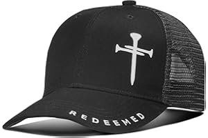 iudam Christian Hats for Men Women with Gift Box, Embroidered Three Nails Cross Baseball Caps, Adjustable Mesh Outdoor Hat