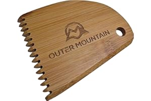 Outer Mountain Surfboard Wax Comb - Bamboo Surfboard Wax Scraper & Surf Wax Remover - Surfer Gift