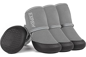 EXPAWLORER Waterproof Dog Shoes for Small Medium Large Dogs, Dog Shoes for Hot Pavement, Hiking Walking, Reflective Dog Booties for Outdoor Snow Rain Days, Anti-Slip Dog Boots & Paw Protectors