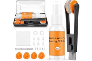 EDGLETE Glasses Cleaner Kit Eyeglass Cleaner, Anti Fog Spray with Microfiber Lens Cleaning Cloth, Glasses Repair Tool with Screws, Portable Travel Eyeglasses Cleaning Kit with Case