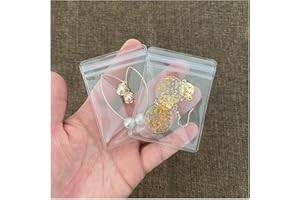 AOLEIXIYA 100PCS Pvc Clear Jewelry Pouches Organizer Travel Earring Storage Bags Transparent Jewelry Storage Pouches with Zipper Earrings Packing (100 Pcs Earring pouch)