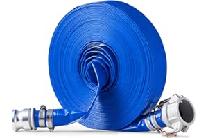 VEVOR Backwash Hose, 1.5 in x 100 ft, Blue PVC Hose, with Clamps, Camlock, Aluminum Fittings, Fit Various Pumps, for Sewage T
