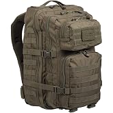 Mil-Tec Unisex Assault Pack - Rugged Durable Lightweight Ergonomic Versatile Tactical Outdoor Camping Hiking Backpack with Adjustable Padded Shoulder Straps &amp; MOLLE Loops, Olive Drab, 36L