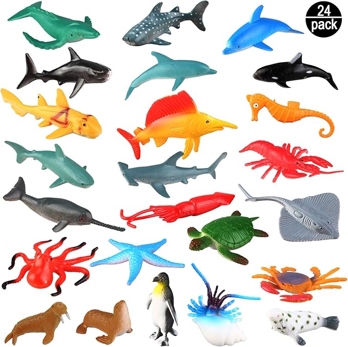 Cute Plastic Ocean Animals Figurine Realistic Home Display Decor