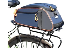 JUST DO 8L Waterproof Bike Trunk Bag for Rear Rack - Bicycle E-Bike Pannier Carrier with Shoulder Strap, Reflector for Commuter Travel Outdoor