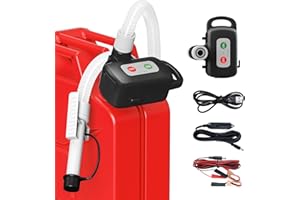 NEIKKO Fuel Transfer Pump with Auto Stop Sensor, Fast 3.2 GPM Flow Gas Transfer Pump Portable Fuel Pump, Rechargeable Lithium-Ion Battery Gas Can Pump for Oil, Diesel, Gasoline, Black