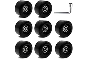 NINEFOX 8 Pack Roller Skate Wheels with Bearings Installed, Outdoor Roller Skate Wheels for Double Row Skating, Quad Skates Accessories Outdoor/Indoor Use, 82A, 58 x 32mm