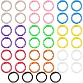 MBAIYO 40 Pcs 10 Colors Round Spring O Rings, Metal Trigger Snap Clip Keyring Buckle Hooks O Rings Buckles Round Keychain Clip Trigger Spring Snap Clips for Keychains DIY Accessories