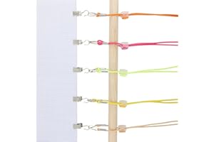 SINSETU 28 Set Cross Stitch Side Clips, Cross-Stitch Fabric Clips with Elastic Fastening Ropes, Adjustable Cross Stitch Tools for Embroidery, Sewing Accessories