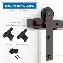 CCJH 6FT Heavy Duty Sturdy Sliding Barn Door
