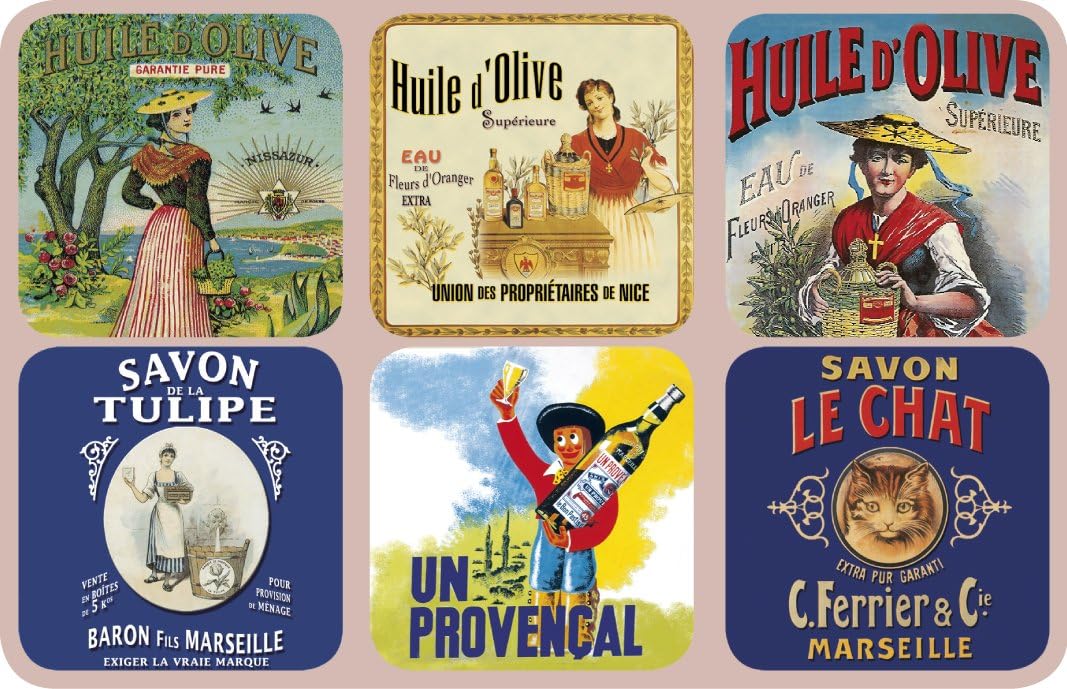 French Classics Set of 6 Coasters publicité