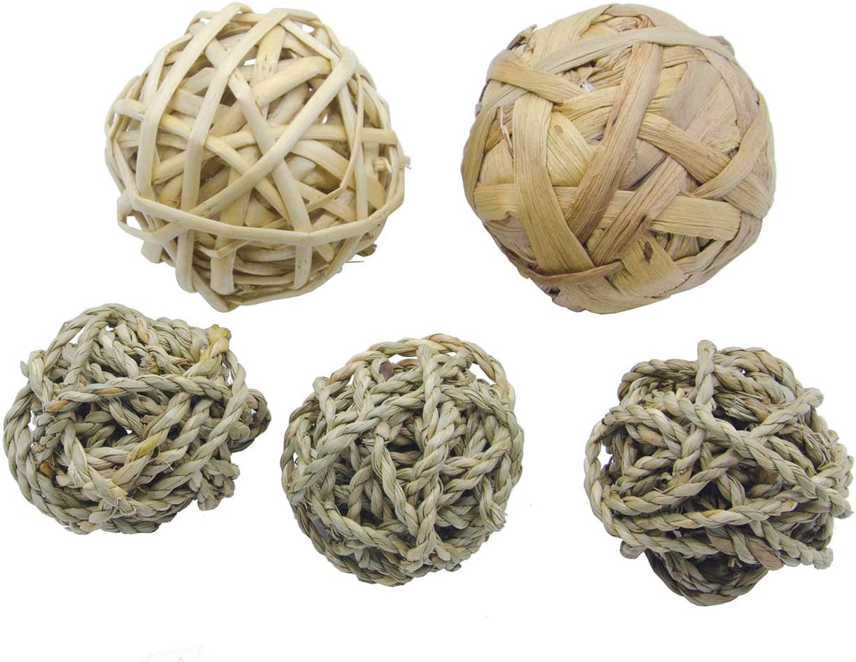 SHANTU Parrot cage Toys Bird Swing Toys Bells Bird Perch with Natural Wood Beads Bells Hanging Toys for Budgie Lovebirds Conures Parakeet African Greys Amazons Eclectus Cockatoos (5pack)