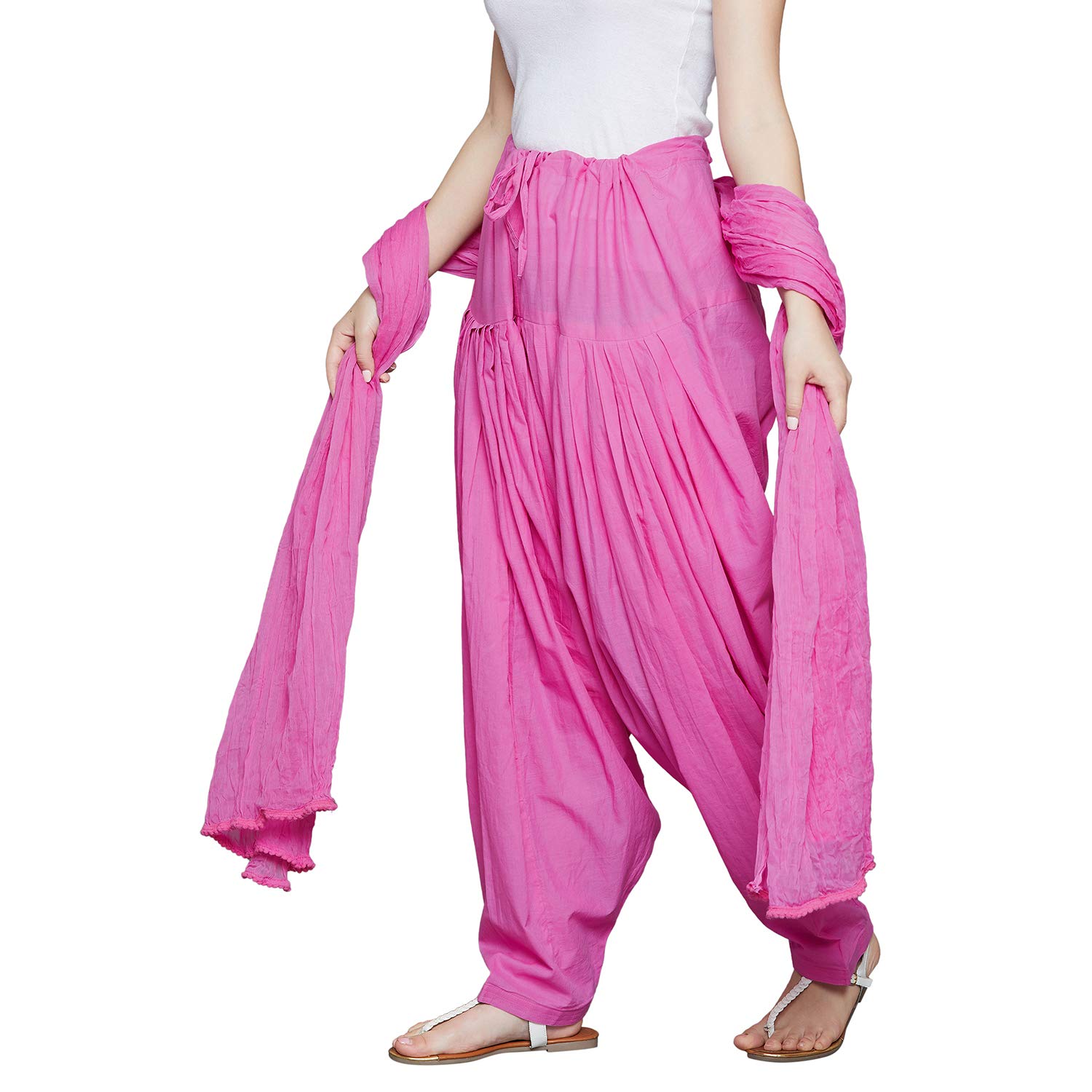 the pajama factory womens cotton full patiala salwar with dupatta