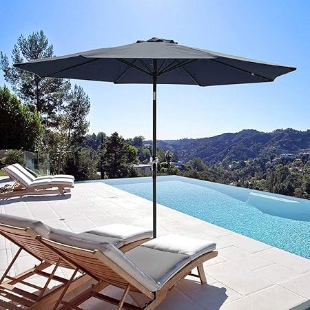 180g Sqm Polyester 9 Ft 6 Rib Outdoor Patio Umbrella Replacement Canopy Uv30