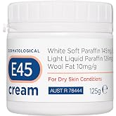 E45 Dermatological Cream 125G | Emollient cream - Soothes dry, itchy &amp; irritated skin - Non-greasy - Face &amp; hands - Eczema-prone skin