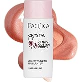 Pacifica Crystal Lit Glowy Glisten Drops – Face Makeup - Shimmery Multi-Use Liquid Blush/Highlighter for Radiant, Dewy Cheeks Luminous Glow Clean Beauty Vegan & Cruelty-Free Dermatologist Tested