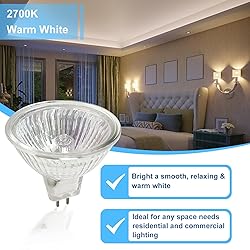 WeshLMPO MR16 Halogen Light Bulb 2 pin 50W