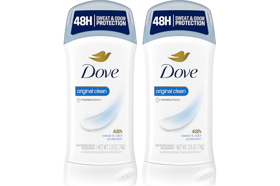 Dove Invisible Solid Antiperspirant Deodorant Stick 2 Count Original Clean, for Women, For All Day Underarm Sweat & Odor Protection 2.6 oz