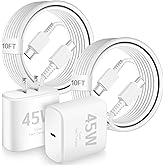 Super Fast Samsung Charger,45W Samsung Charger Fast Charging,2Pack Super Quick USB C Android Phone Charger 10FT Long Type C Charging Cord for SamsungGalaxy S25 Ultra/S25+/S24+/S24/S23 FE/S22+/S21/S20