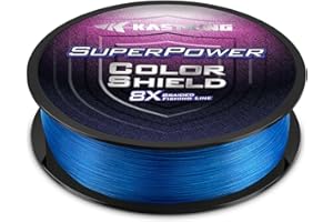 KastKing Superpower ColorShield Braided Fishing Line - Colorfast Braided Line, 100% Solution Dyed UHMWPE Fiber, Smooth & Strong Superline, Near Zero Stretch, Sensitive, High Abrasion Resistance